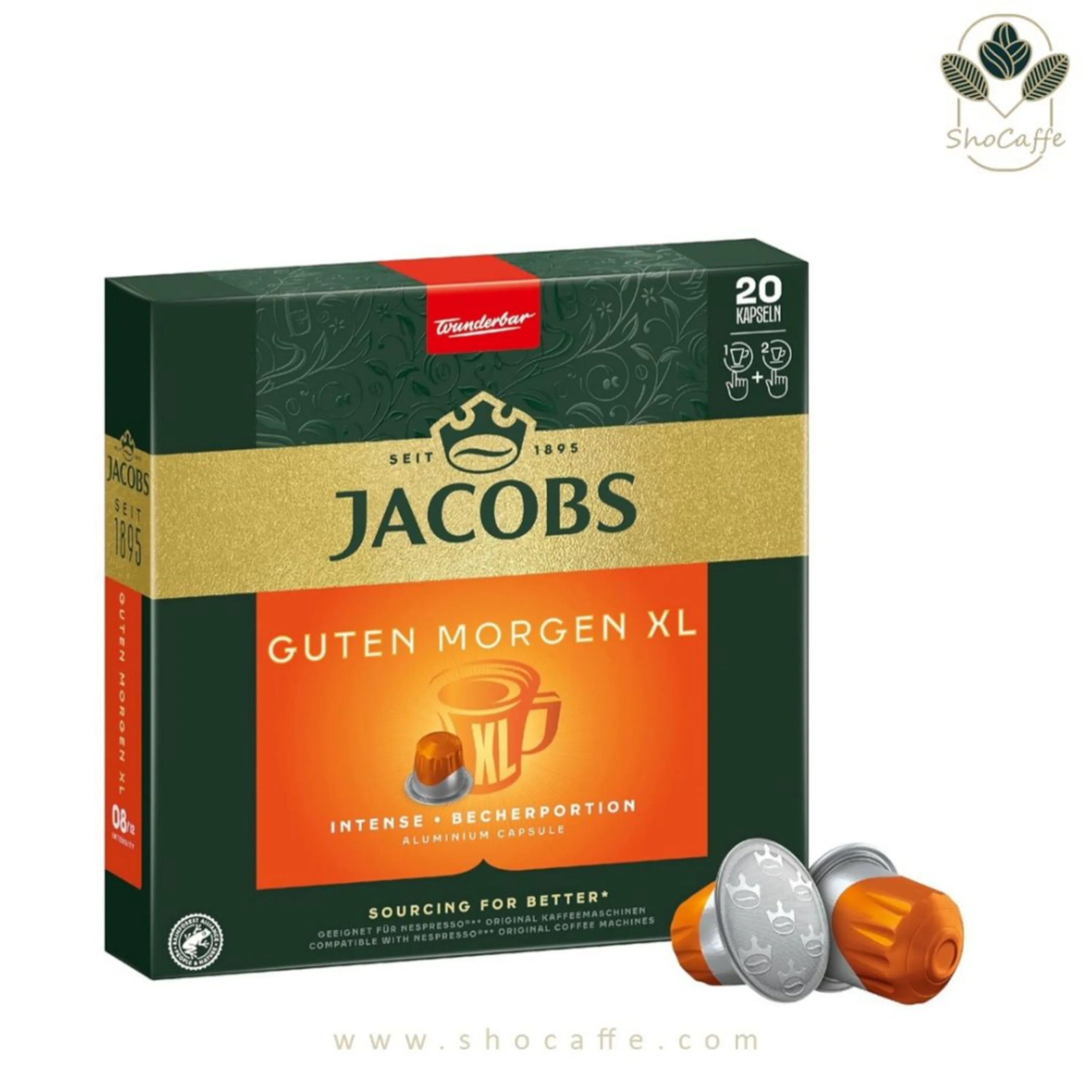 کپسول قهوه نسپرسو جاکوبز مدل گود مورنینگ Good Morning XL Intense 8-بیست عددی